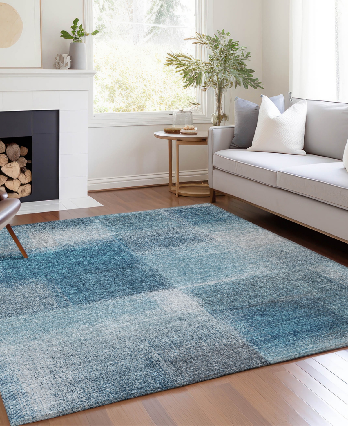 Addison Chantille Machine Washable Acn742 2'6"x3'10" Area Rug In Denim