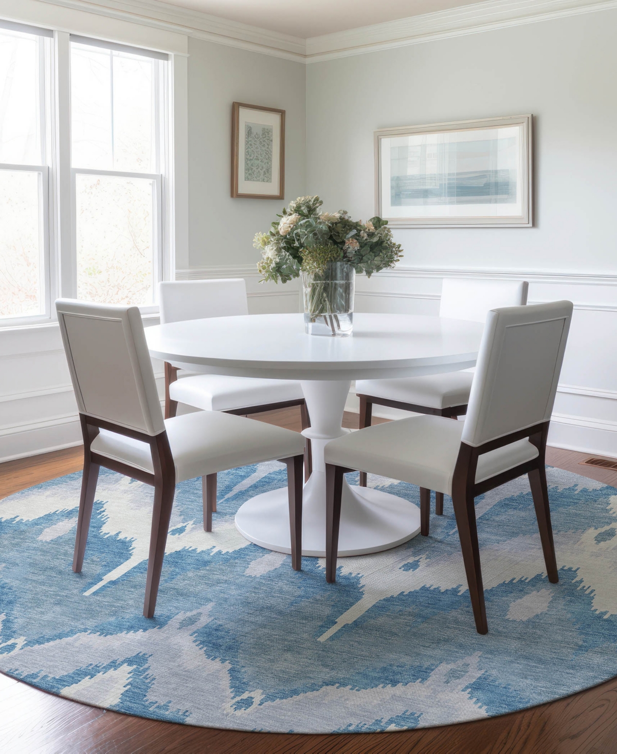 Shop Addison Chantille Acn743 8'x8' Round Area Rug In Denim