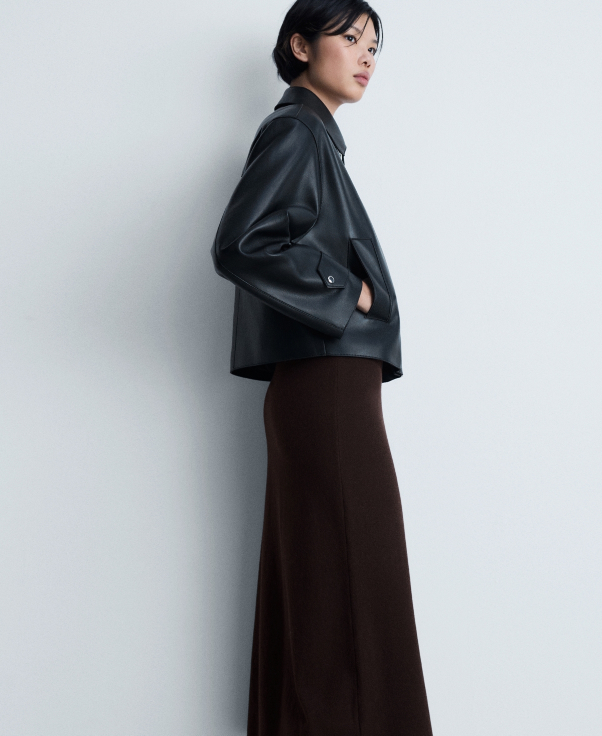Mango Women's Ribbed Midi Skirt