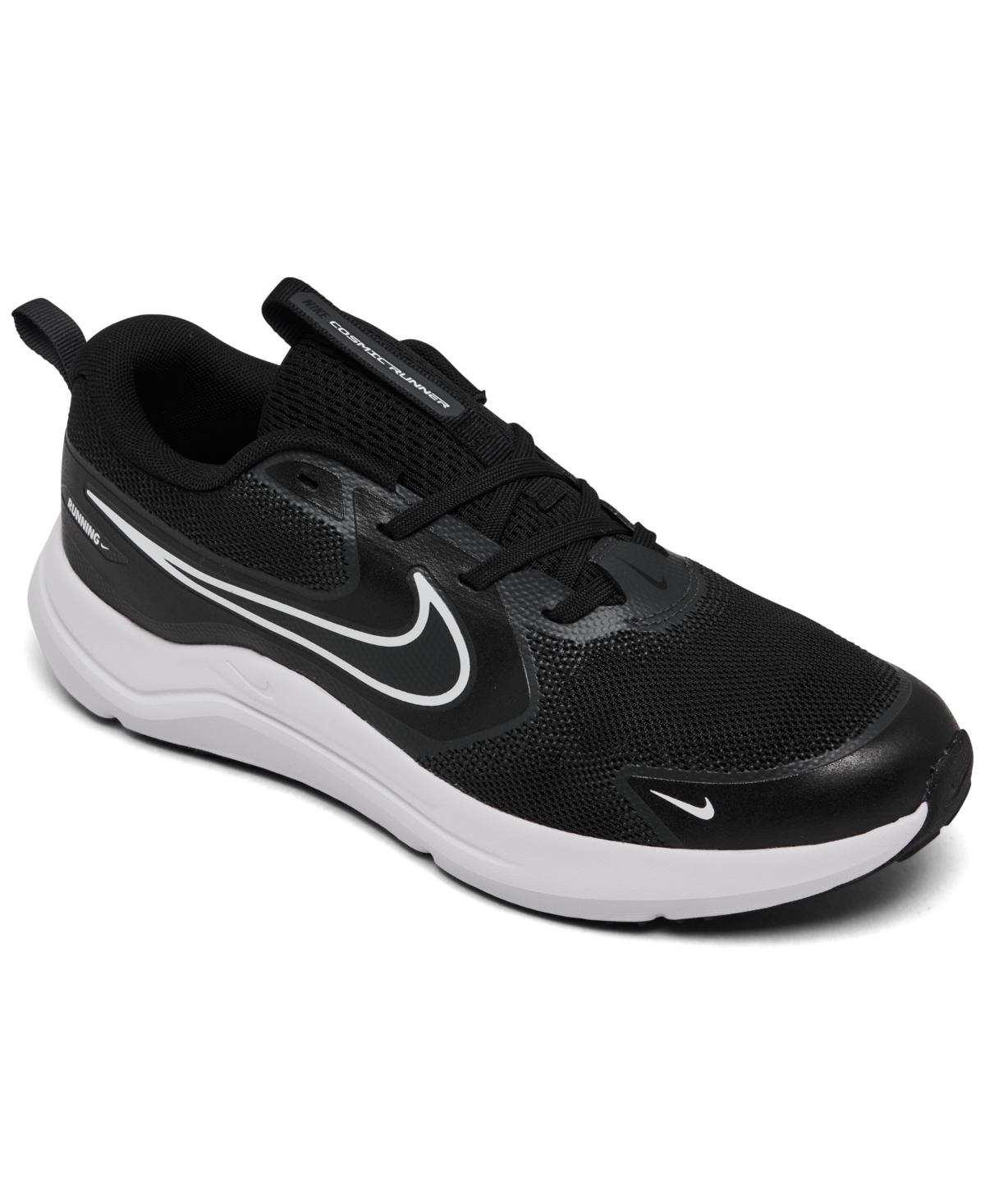 Nike Big Kids Cosmic Runner Running Sneakers From Finish Line In Black,white