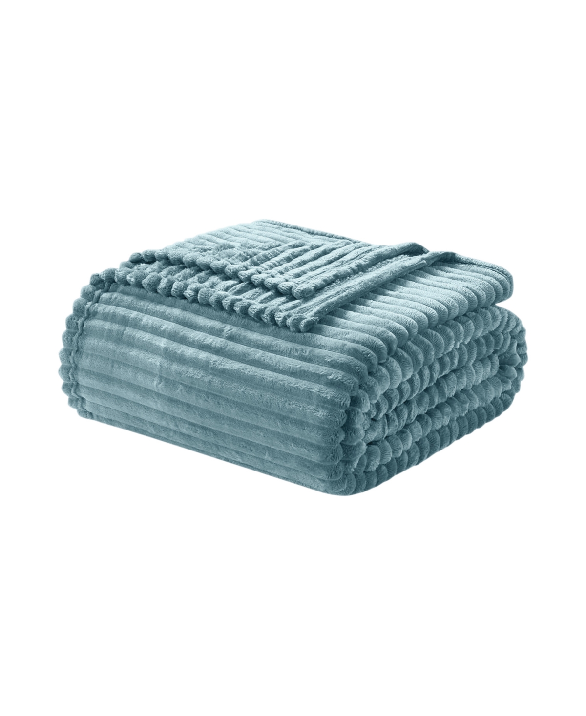 Nestl Cut Plush Lightweight Super Soft Luxury Bed Throw, 50" X 60" In Stone Blue