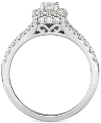 Diamond Squared Halo Bridal Set Ring (1 ct. t.w.) in 14k White Gold