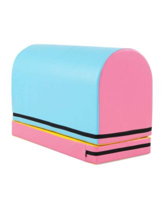 Mailbox Tumbling Mat Gymnastics Vaulting Box with Detachable Mat & Carrying Handle
