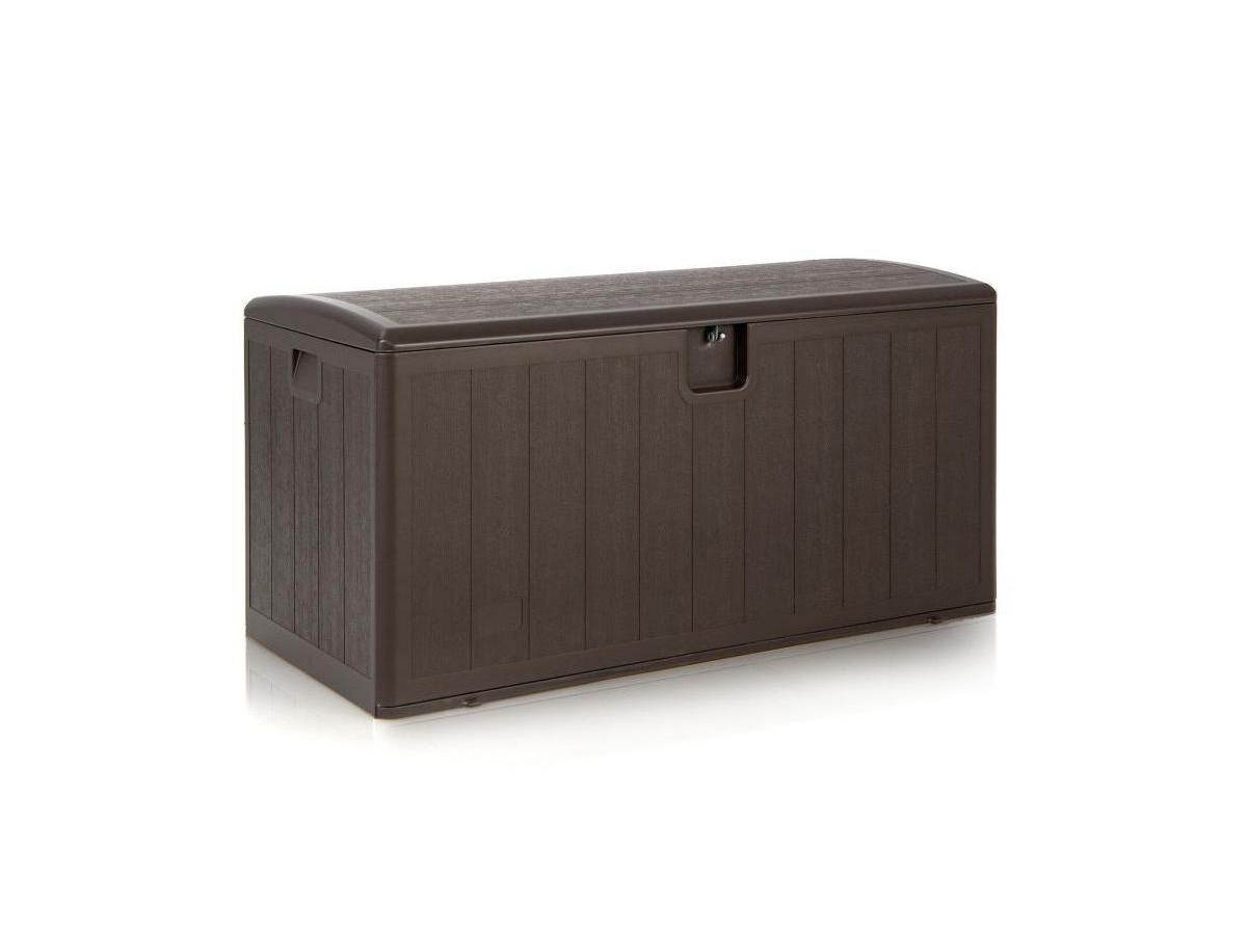 105 Gallon All Weather Large Deck Box Lockable Storage Container - Brown
