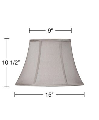 Pewter Gray Medium Oval Lamp Shade 9" Wide and 7" Deep at Top x 15" Wide and 13" Deep at Botttom x 10.5" High (Spider) Replacement