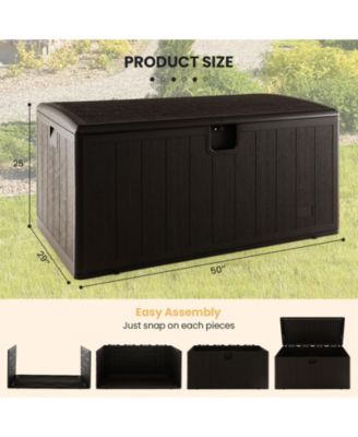 130 Gallon Patio All Weather Storage Container with Lockable Lid
