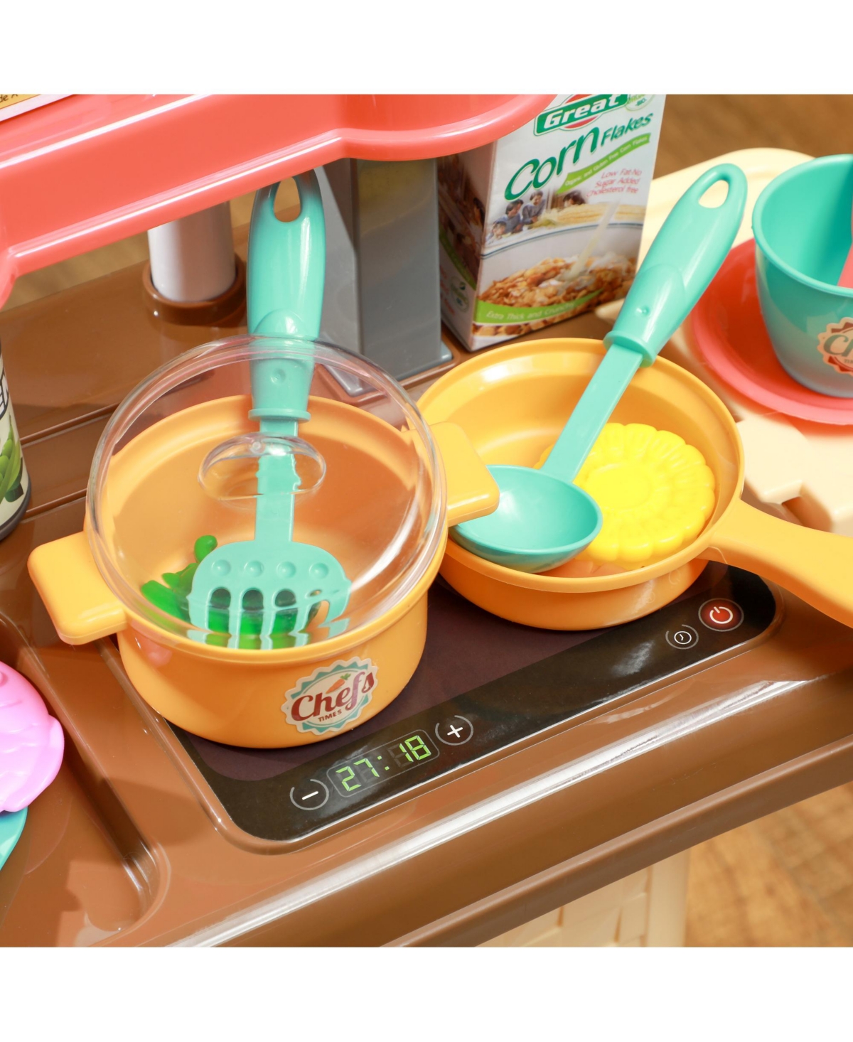 Qaba 1 Play Kitchen Set, Foldable Pretend Play Toys for 3-6 Years Old