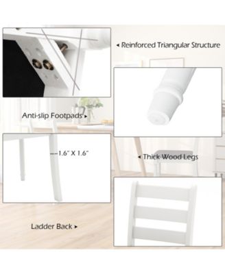 Set of 2 Rubber Wood Dining Chairs with Upholstered Seat