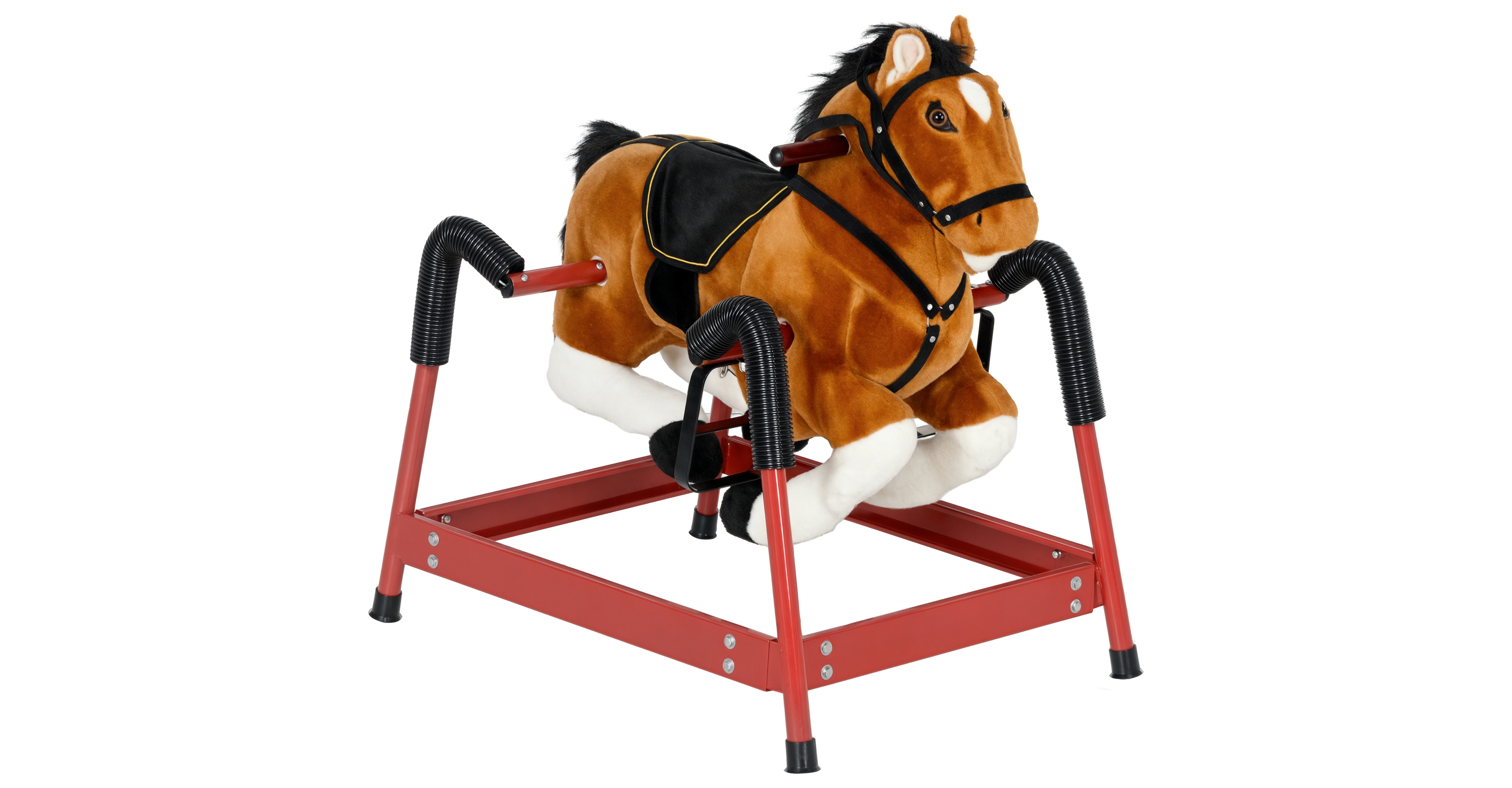 Qaba Spring Rocking Horse, Kids Ride on Horse w/ Saddle,