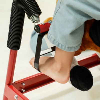 Spring Rocking Horse, Kids Ride on Horse w/ Saddle,