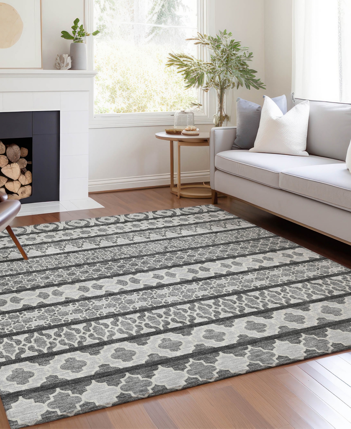 Shop Addison Chantille Machine Washable Acn726 10'x14' Area Rug In Gray