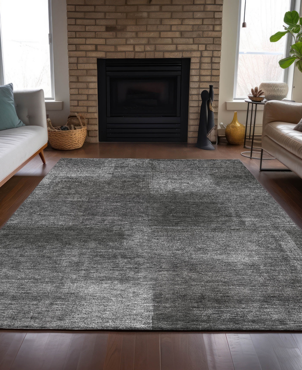 Addison Chantille Machine Washable Acn742 8'x10' Area Rug In Gray