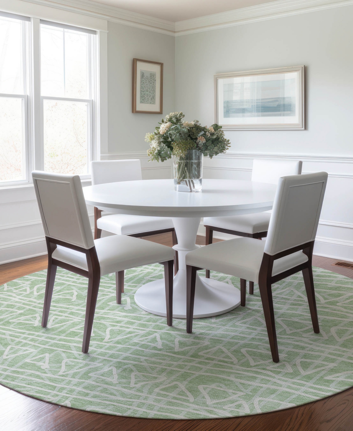 Addison Chantille Acn730 8'x8' Round Area Rug In Mint