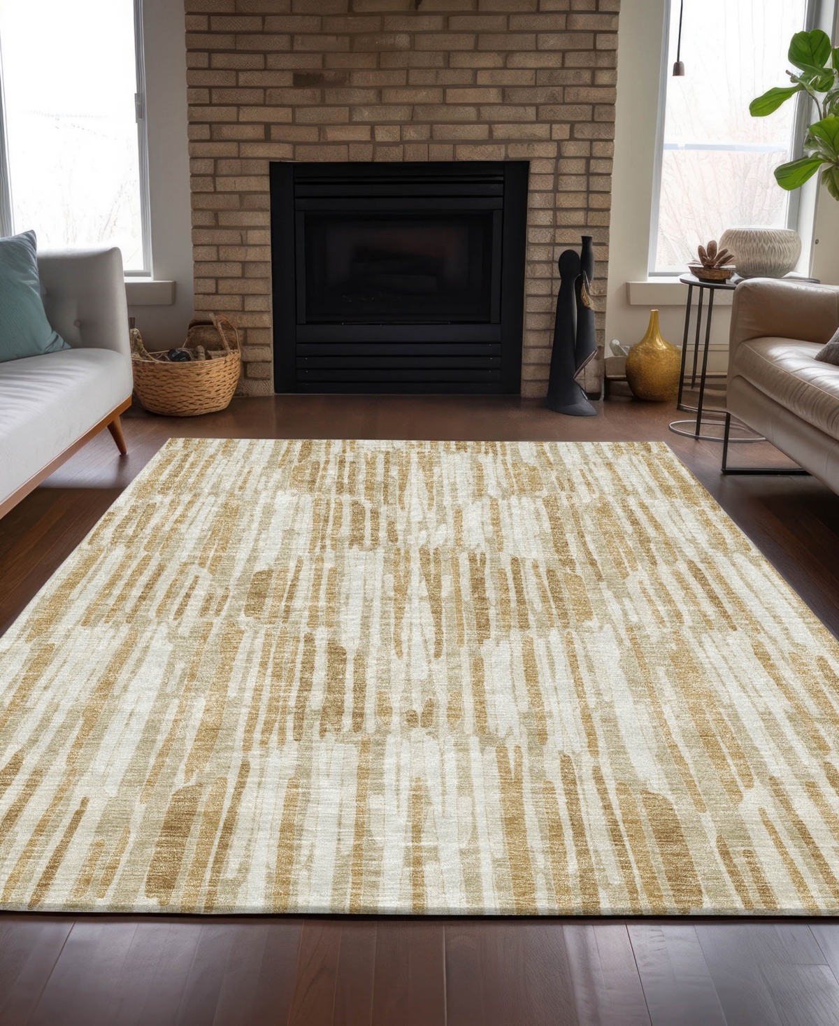 Addison Chantille Acn739 5'x7'6" Area Rug In Gold