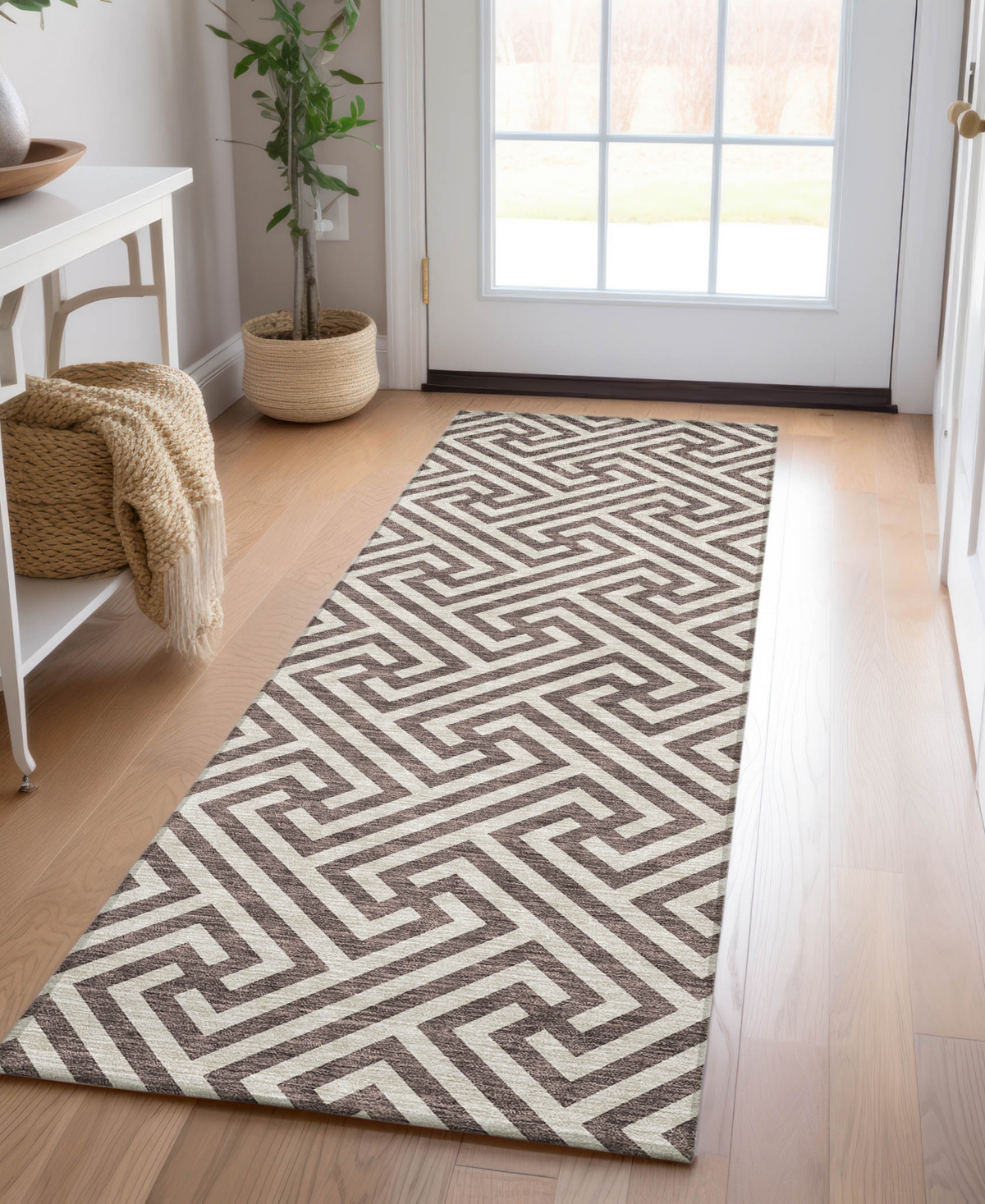 Addison Chantille Acn731 2'3"x7'6" Runner Area Rug In Brown