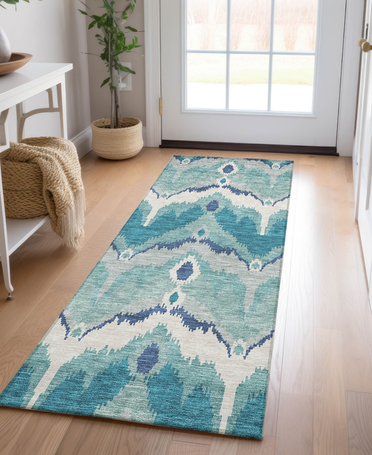 Addison Chantille Acn743 2'3"x7'6" Runner Area Rug In Teal