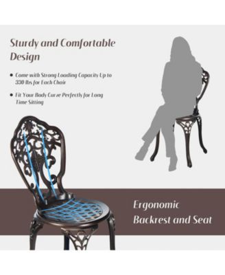 3-Piece All-Weather Cast Aluminum Patio Bistro Set