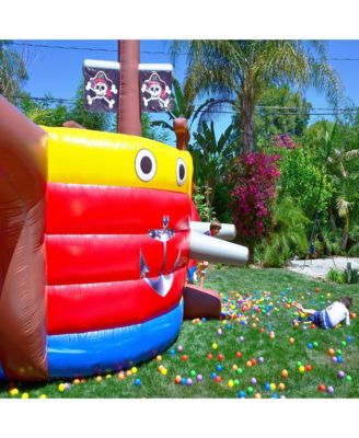 HeroKiddo15' Pirate Ship Commercial Grade Inflatable Water Slide Playset (No Blower Included), Outdoor Play Kids Party