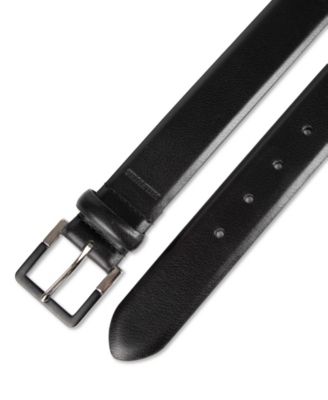 Men's Genuine Leather Two-Tone Buckle Dress Belt