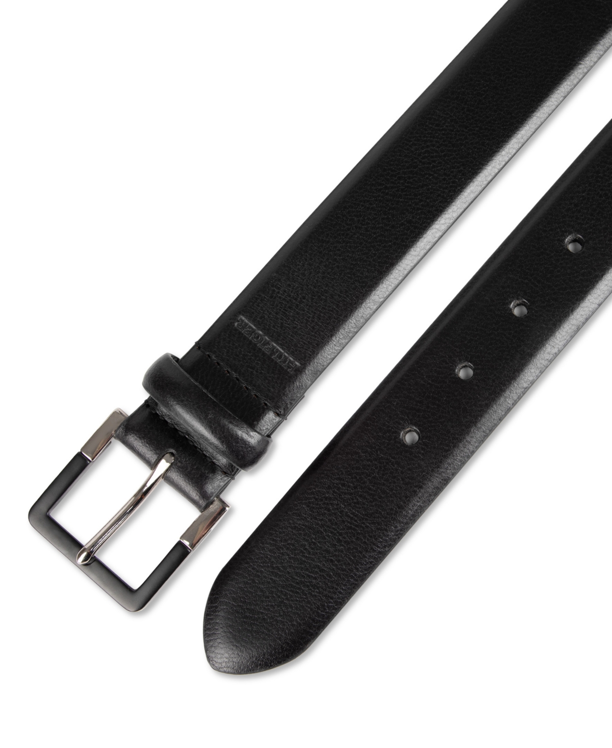 Shop Tommy Hilfiger Men's Genuine Leather Two-tone Buckle Dress Belt In Black