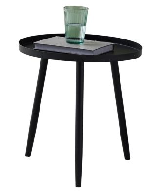 Round Metal Side End Table, Nightstand Accent Table, Pedestal Plant Stand for Bedroom Living Room