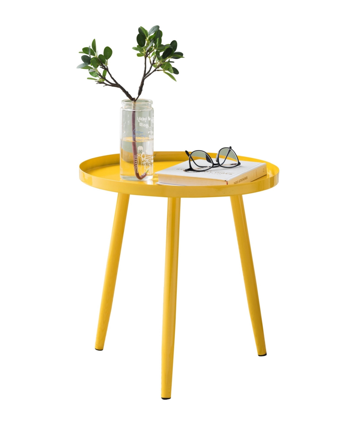 Kings Brand Furniture – Round Metal Side End Table, Nightstand Accent Table, Pedestal Plant Stand for Bedroom Living Room