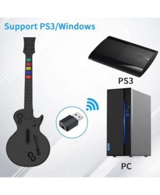 Guitar Hero Controller for PC and PS3, Wireless Guitar for Guitar Hero 3/4/5 and Rock Band 1/2 Games, Guitar Hero Guitar with strap (5 Keys/Black