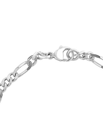 EFFY&reg; Men's Polished Figaro Link Chain Bracelet in Sterling Silver