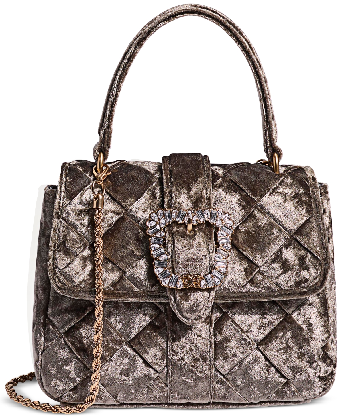 SAM EDELMAN BRIT TOP HANDLE SMALL VELVET CROSSBODY 