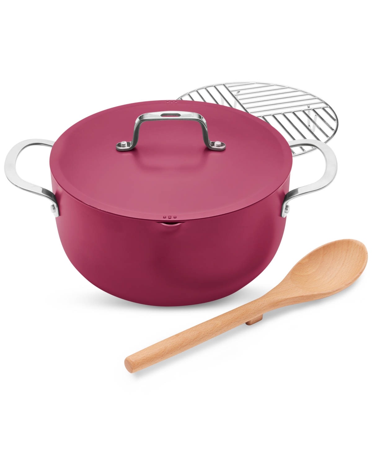 The Cellar 6-qt. Ceramic Nonstick Complete Stock Pot, Exclusively At Macy's In Berry