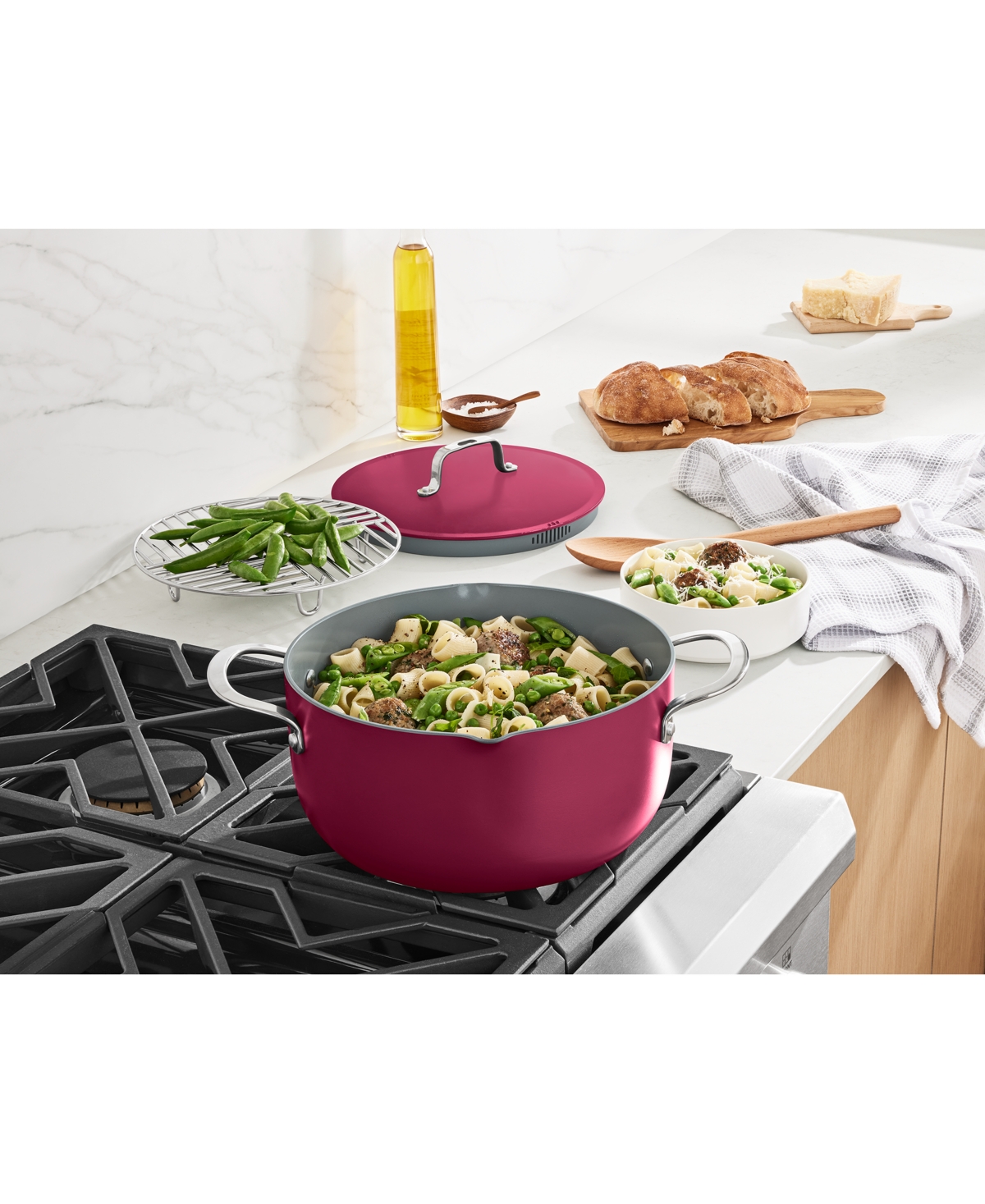 The Cellar 5-pc. Ceramic Nonstick Cookware Set, Exclusively At Macy's In Berry