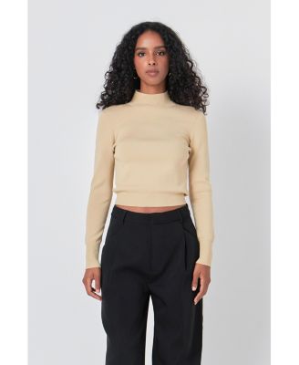 Women's Lurex Knit Crop Top