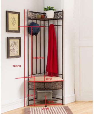 Salini 6-Hook Hall Tree Storage Bench with Coat Rack