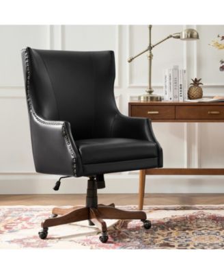 Desmond Transitional Office Chair with Wood Legs