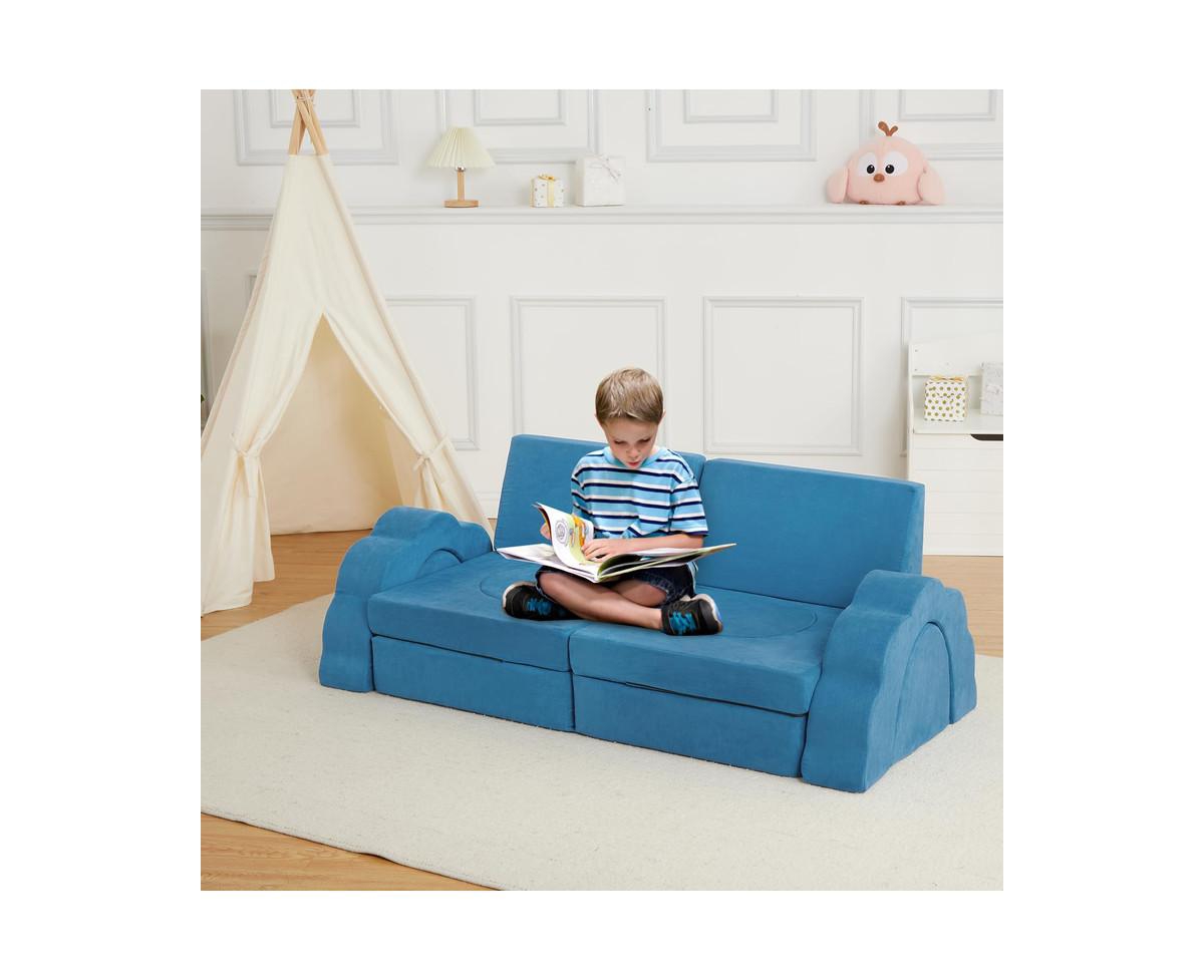 gaomon 11pcs Modular Kids Play Couch, Children Sectional Sofa Floor Toddler Couch for Kids Creative Play, Convertible Foam Floor Sofa for Playroom Bed