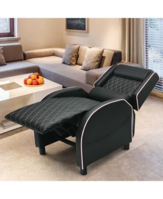 Massage Gaming Recliner Chair with Headrest and Adjustable Backrest for Home Theater