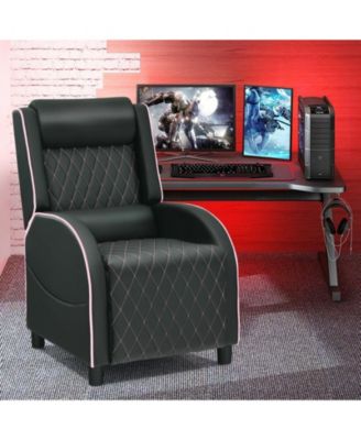 Massage Gaming Recliner Chair with Headrest and Adjustable Backrest for Home Theater