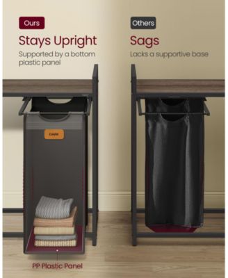 4-Compartment Laundry Hamper, Rolling Laundry Sorter Cart with Shelves &amp; Side Pockets