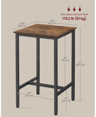 Bar Table – Small High Top Pub Table for Kitchen or Living Room, Sturdy Metal Frame, Perfect for Dining & Parties