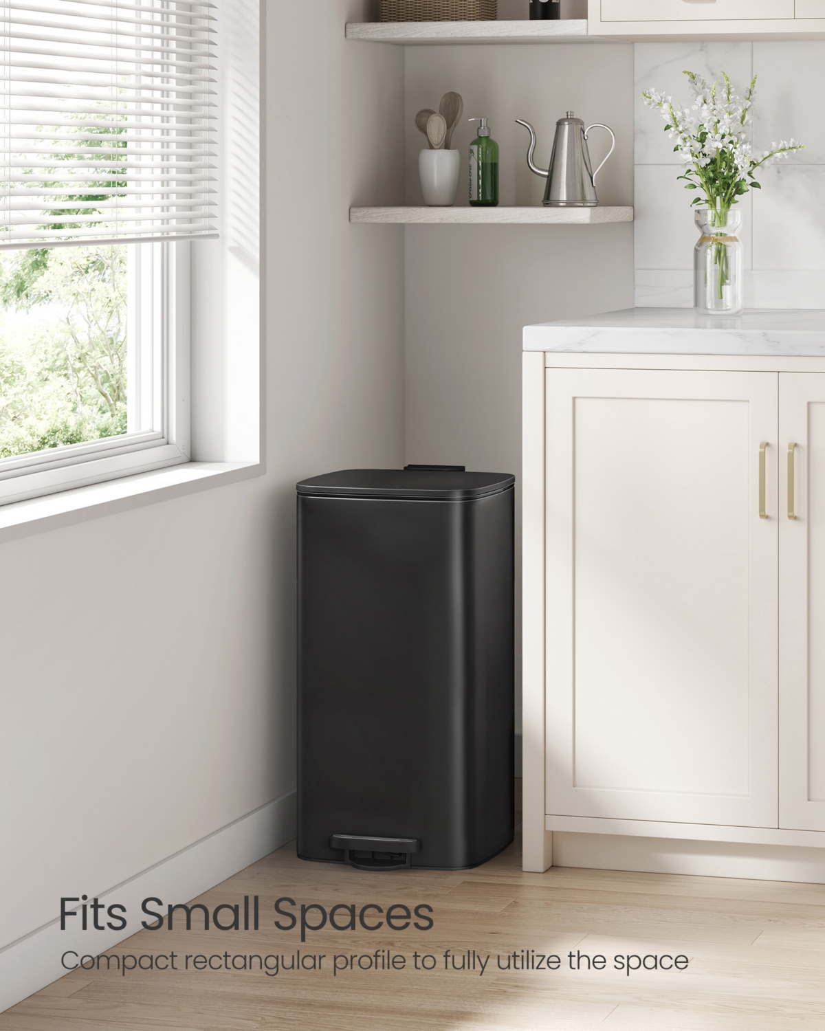 Slickblue 5.2-Gallon (20L) Stainless Steel Kitchen Trash Can with Modern Design