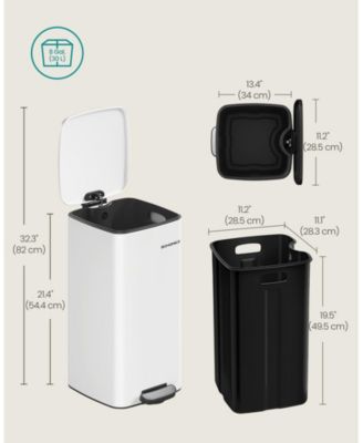 5.2-Gallon (20L) Stainless Steel Kitchen Trash Can with Modern Design