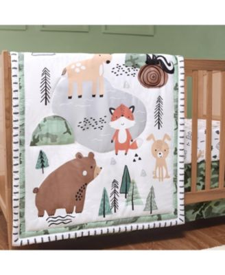 Woodland Camo Crib Bedding Set for Baby Boys, 3 Piece Nursery Bed Set, Crib Comforter, Fitted Sheet, Crib Skirt