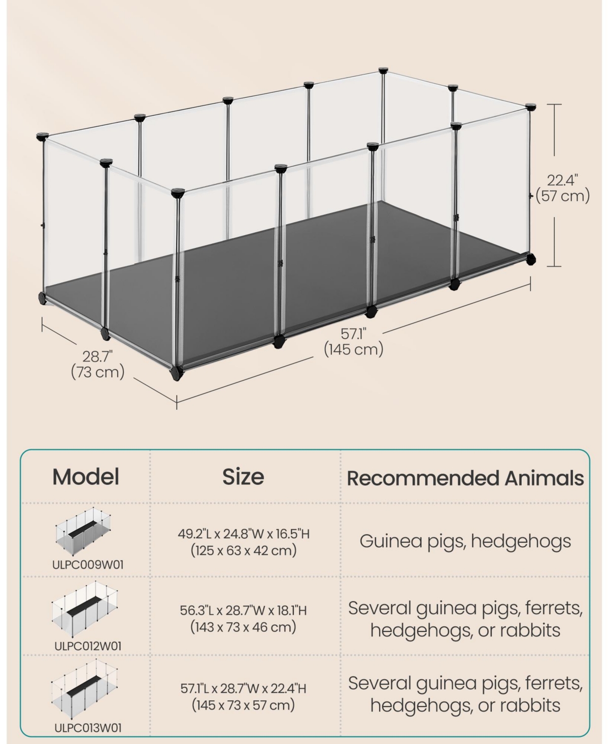 Slickblue Portable Pet Playpen with Floor and Removable Oxford Fabric Mat for Indoor & Outdoor Use