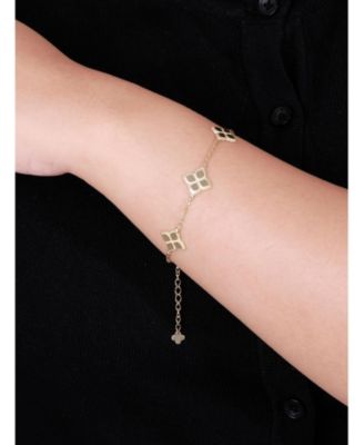 Clover Chain Bracelet in 14K Gold, 6.5 in adj to 7.5 in, approx. 5.1 grams