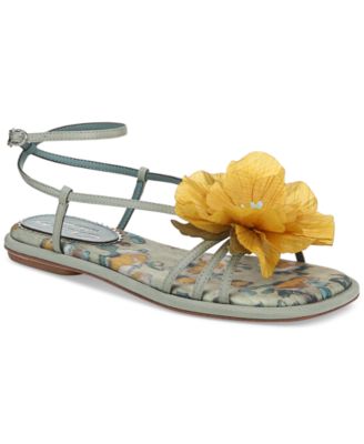 Olana Flower Strappy Flat Sandals