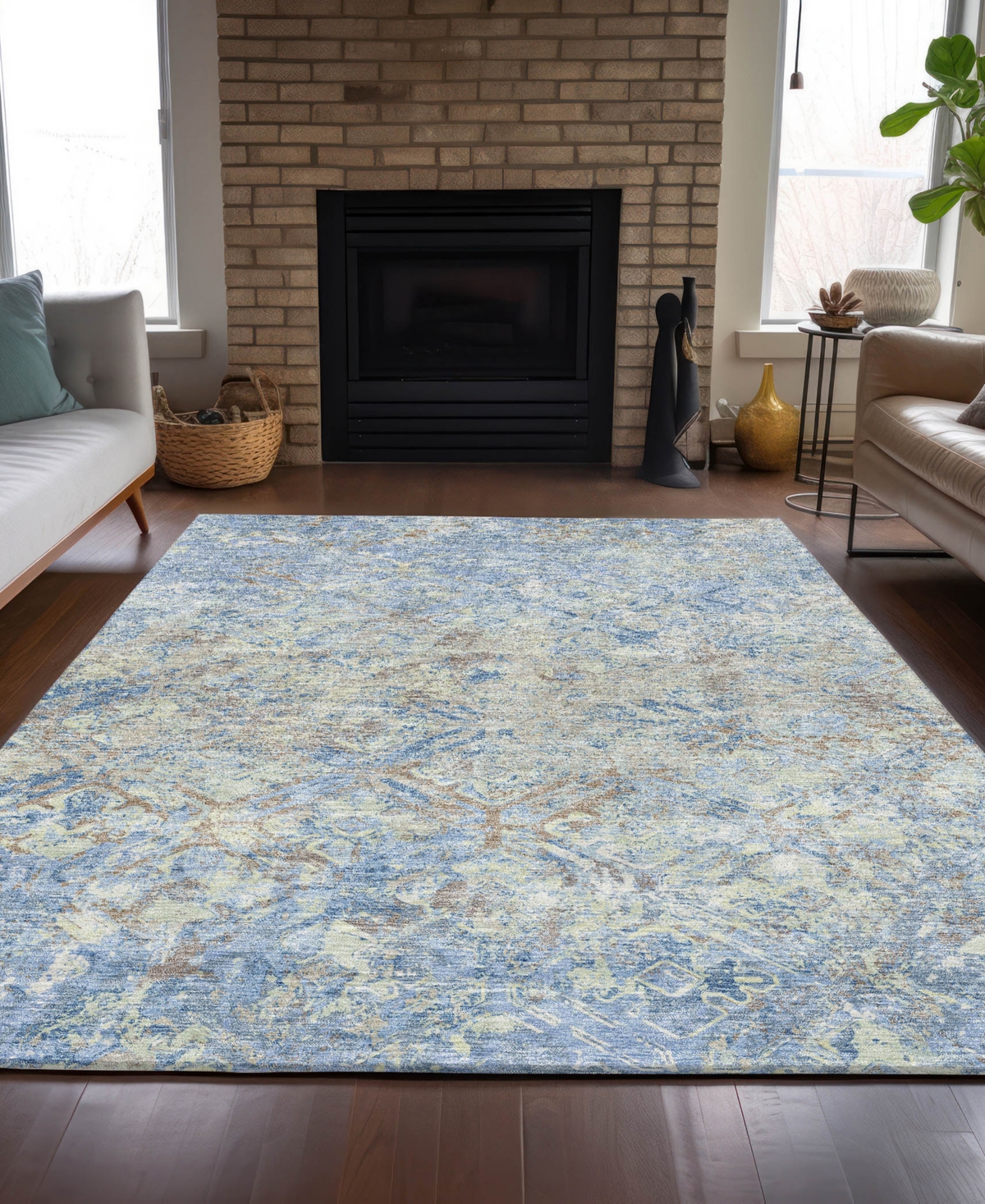 Addison Chantille Machine Washable Acn768 9'x12' Area Rug In Mist