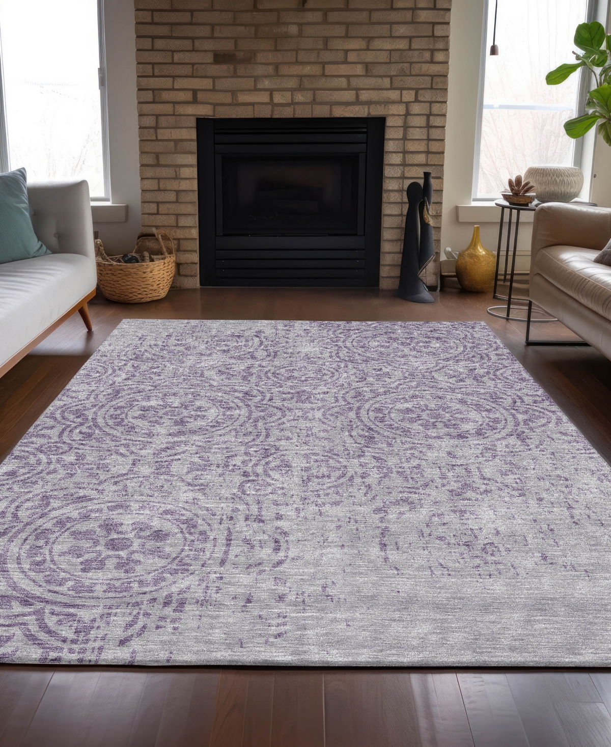 Addison Chantille Acn758 9'x12' Area Rug In Lavender