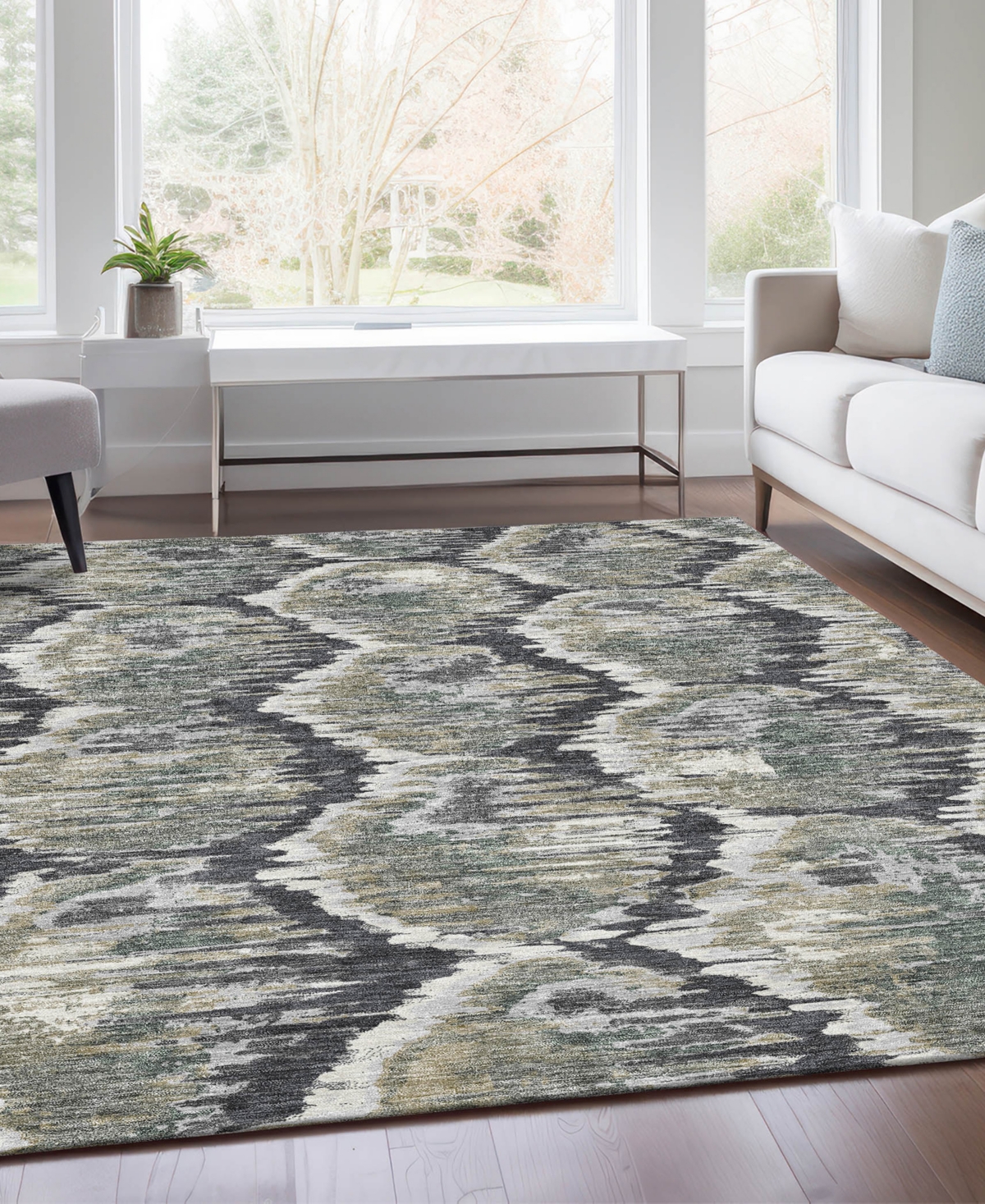 Addison Chantille Acn767 8'x10' Area Rug In Charcoal