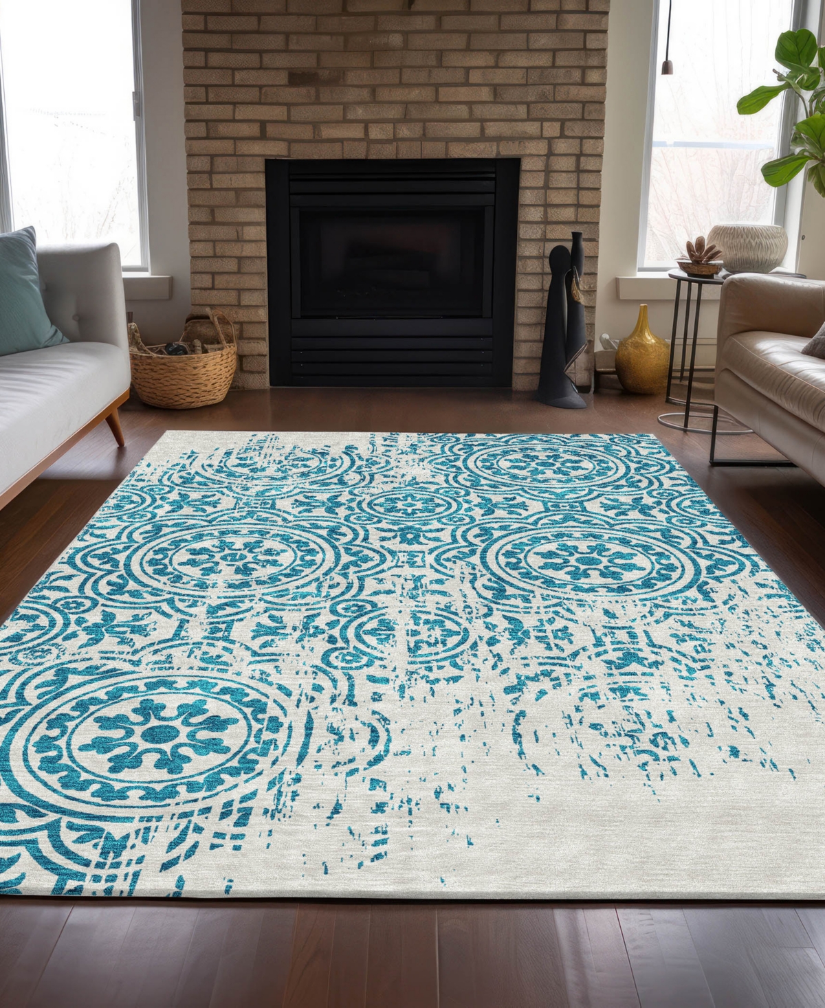 Addison Chantille Acn758 8'x10' Area Rug In Teal