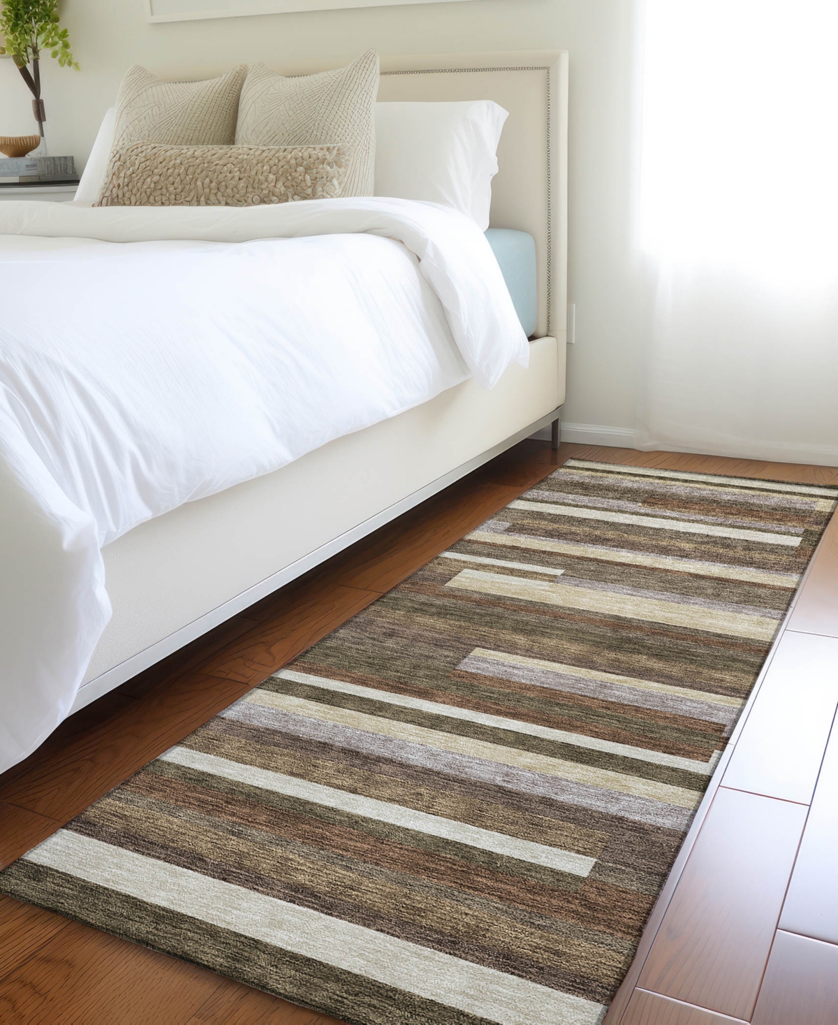 Addison Chantille Acn766 2'3"x7'6" Runner Area Rug In Brown